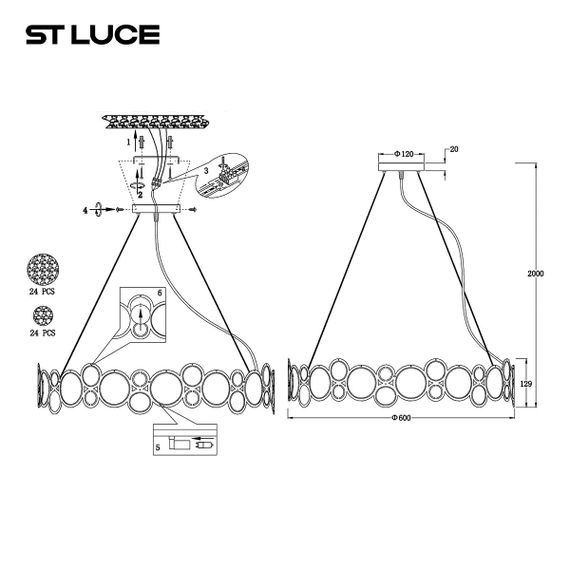 Подвесная люстра ST Luce Swatch SL6133.313.09