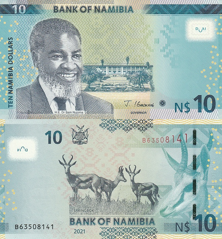 Намибия 10 долларов 2015-2025 Прыгун с трамплина UNC