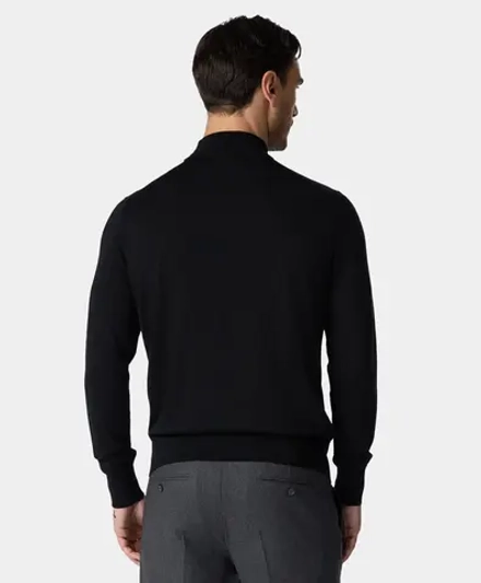 Brooks Brothers Свитер с воротником-стойкой, черный