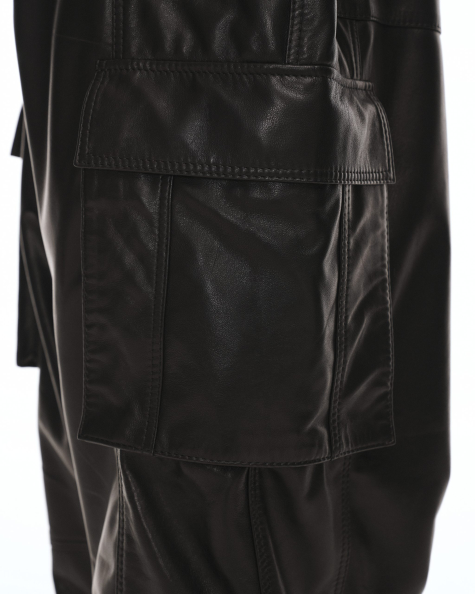 Брюки кожаные-карго