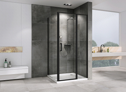 Душевой уголок Abber Sonnenstrand 110x80 AG04110BS-S80B профиль Черный стекло прозрачное