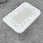 Банка для сыпучих продуктов 1,4л "Эстетика" прямоугольная (бело-бежевый)