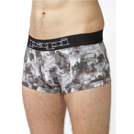 Мужские трусы боксеры серые с принтом череп PAPI