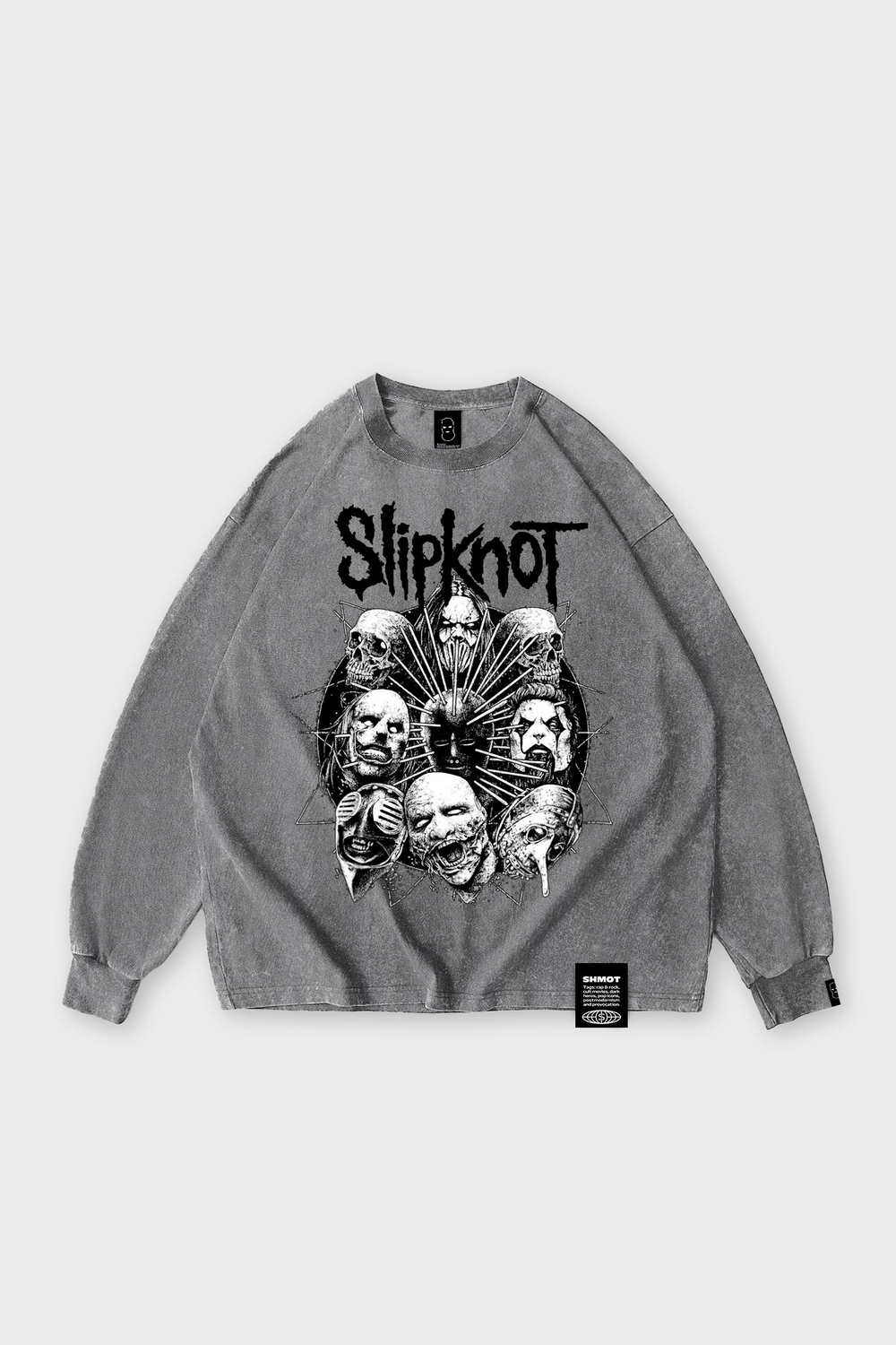 Лонгслив SHMOT "Slipknot 2" GARMENT DYE Серый