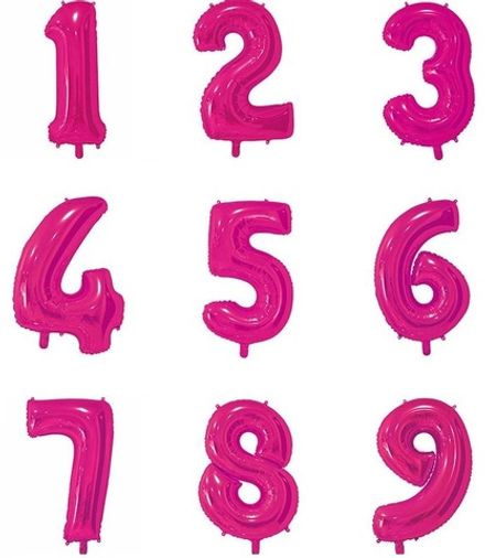 Цифра 65 см "Ярко-розовые"
