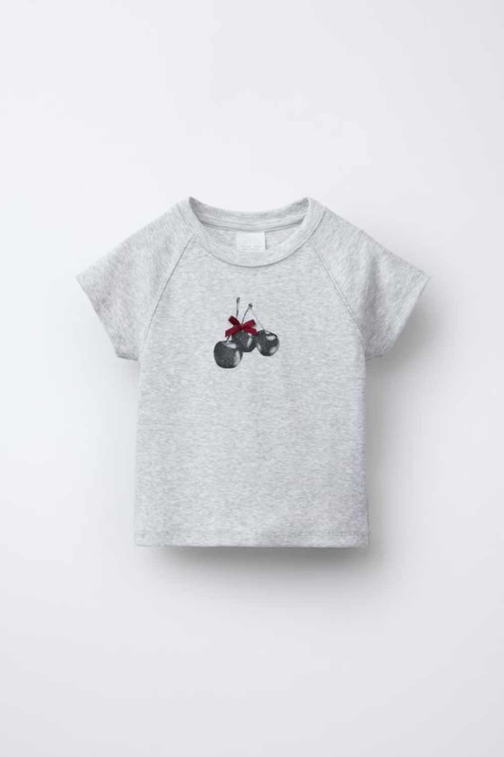 ZARA ФУТБОЛКА В РУБЧИК С НАДПИСЬЮ, СЕРЫЙ