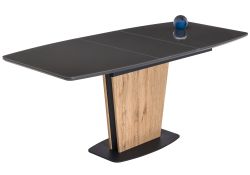 Стол на тумбе Теон 140(180)х80х76 графит / дуб антор натуральный