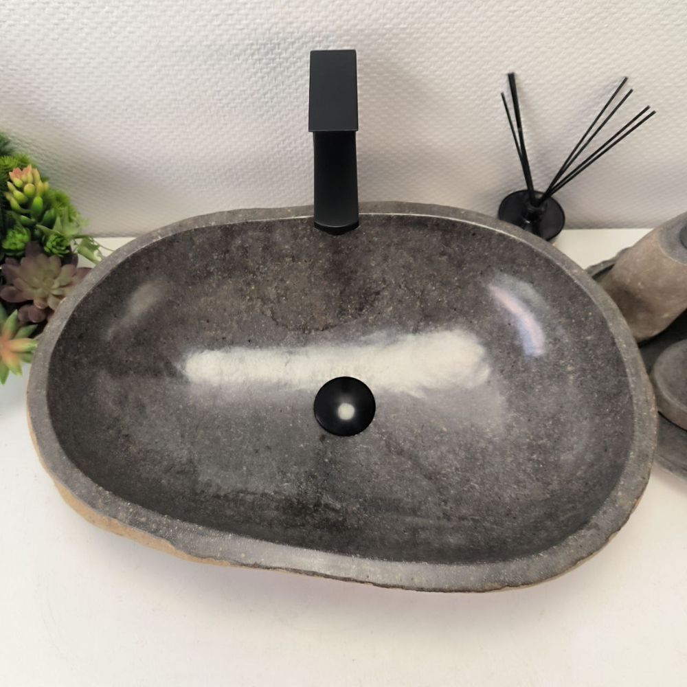 Раковина из речного камня RS-63424 (57*39*16) 0123