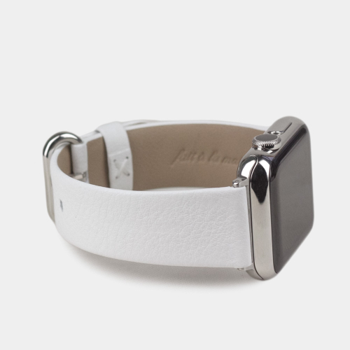 Ремешок для Apple Watch 44/45/46 mm из кожи теленка, белого цвета