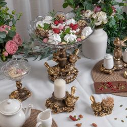 Подсвечник Птичка Бронза