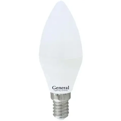 Лампа светодиодная GENERAL, Е27, 10Вт, С37 (свеча), 220В, 840Лм, 4500К (10/100)