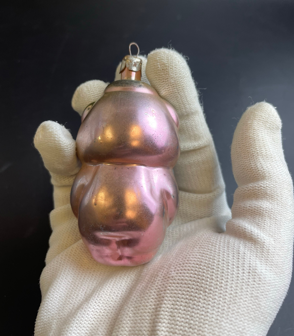 Ёлочная игрушка Поросёнок, герои сказки, стекло, подвесная, винтаж СССР 1960-1980 гг