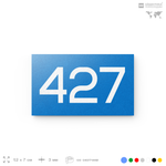 Номер на дверь 427, табличка на дверь для офиса, квартиры, кабинета, аудитории, склада, голубая 120х70 мм, Айдентика Технолоджи