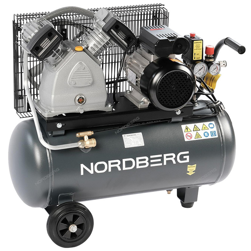 NORDBERG (NCP50/420A) Компрессор поршневой с ременной передачей 220В, ресивер 50л, 420л/мин