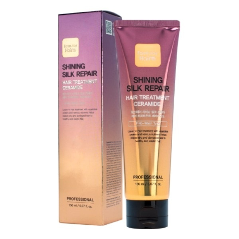Укрепляющая маска для сияния и блеска волос с керамидами FarmStay Shining Silk Repair Hair Treatment Ceramide
