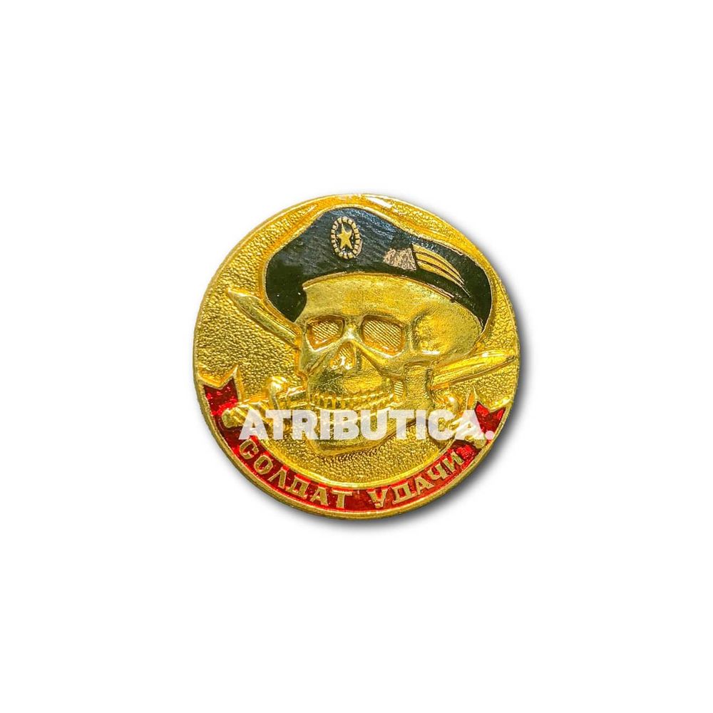 Знак Нагрудный Солдат Удачи ( Череп В Черном Берете ) | ATRIBUTICASTORE.RU