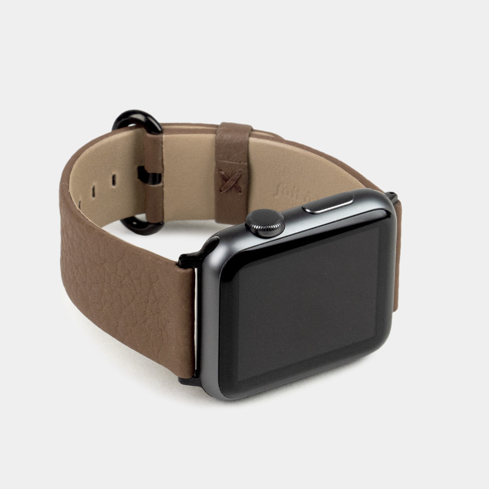 Ремешок для Apple Watch 44/45/46 mm из кожи теленка, цвета кофе