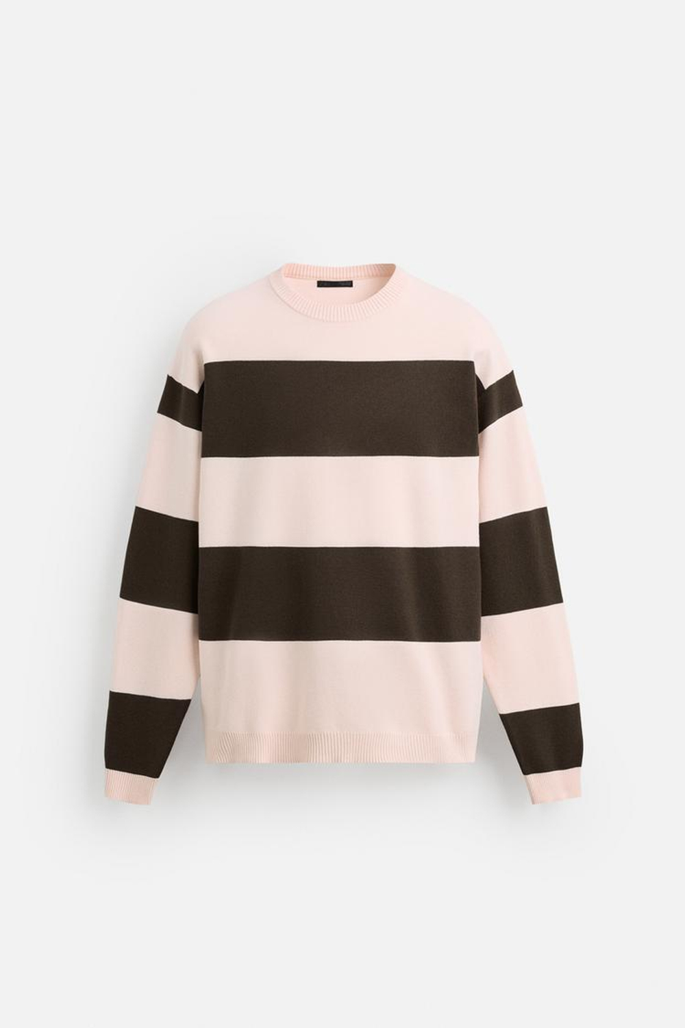 ZARA СВИТЕР ИЗ МЯГКОЙ ТКАНИ С РЕЛЬЕФНЫМ УЗОРОМ, ПОЛОСКИ