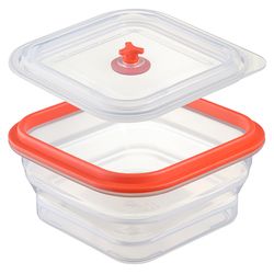 Контейнер для переноски и хранения силиконовый квадратный складной Silikobox, 600 мл, красный