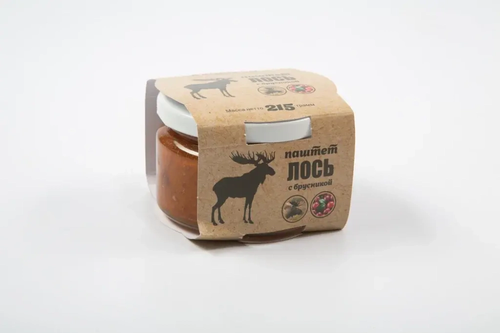 Паштет из мяса лося с брусникой, 215 гр., ДикоЕд