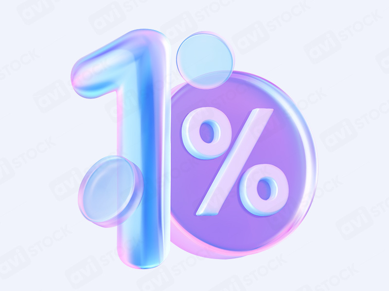 3D Голографическая иконка 1%