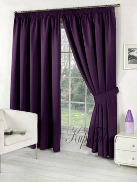Длинные шторы Classic Blackout (баклажан) Однотонный блэкаут