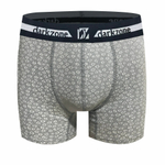 Серые мужские трусы-боксеры с мелким цветочным принтом (Размер: S) (Цвет: серый)