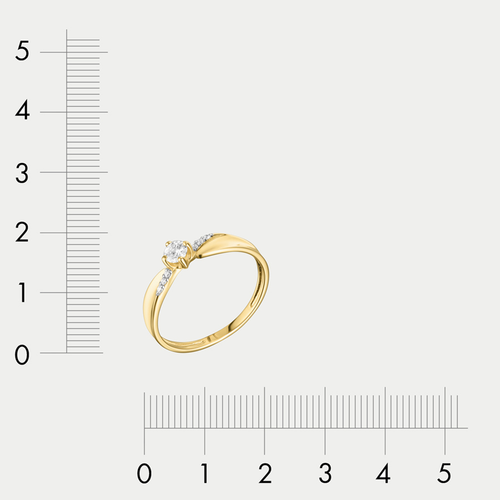Кольцо женское из желтого золота 585 пробы с фианитами (арт. 60039600-2)