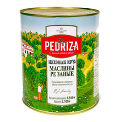 Маслины Резаные La Pedriza 3,1кг Сух. Вес 1,56кг ж/б