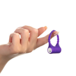 Фиолетовое эрекционное виброкольцо с пупырышками (Цвет: фиолетовый)