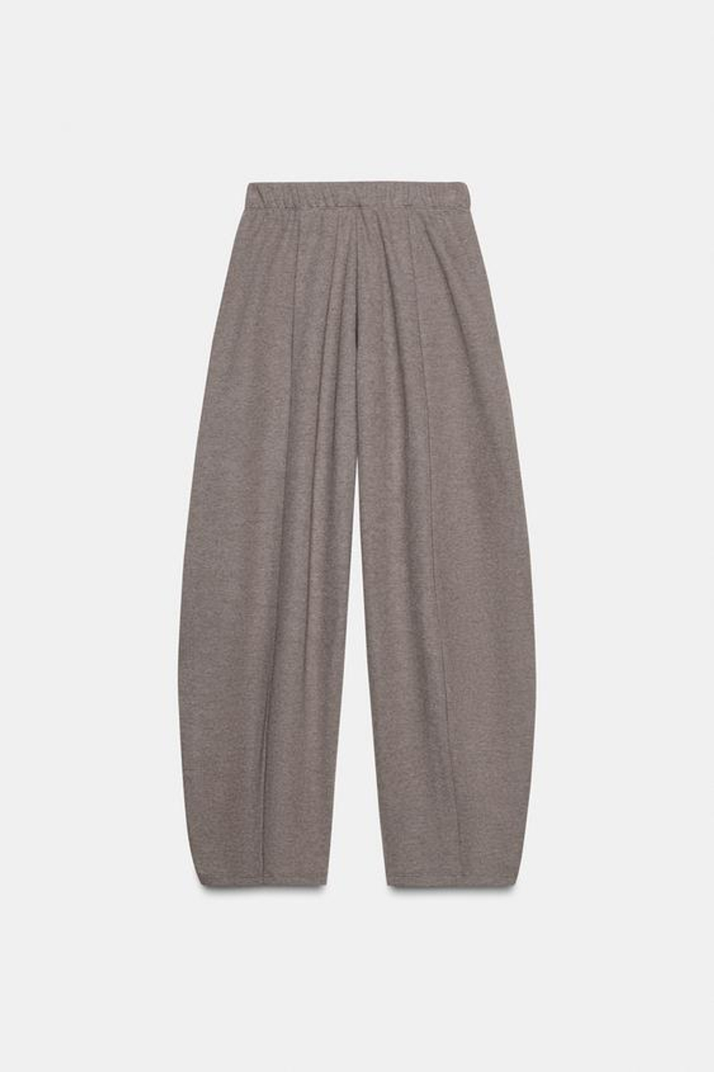 ZARA МЯГКИЕ ШИРОКИЕ БРЮКИ, КОРИЧНЕВЫЙ МЕЛАНЖ