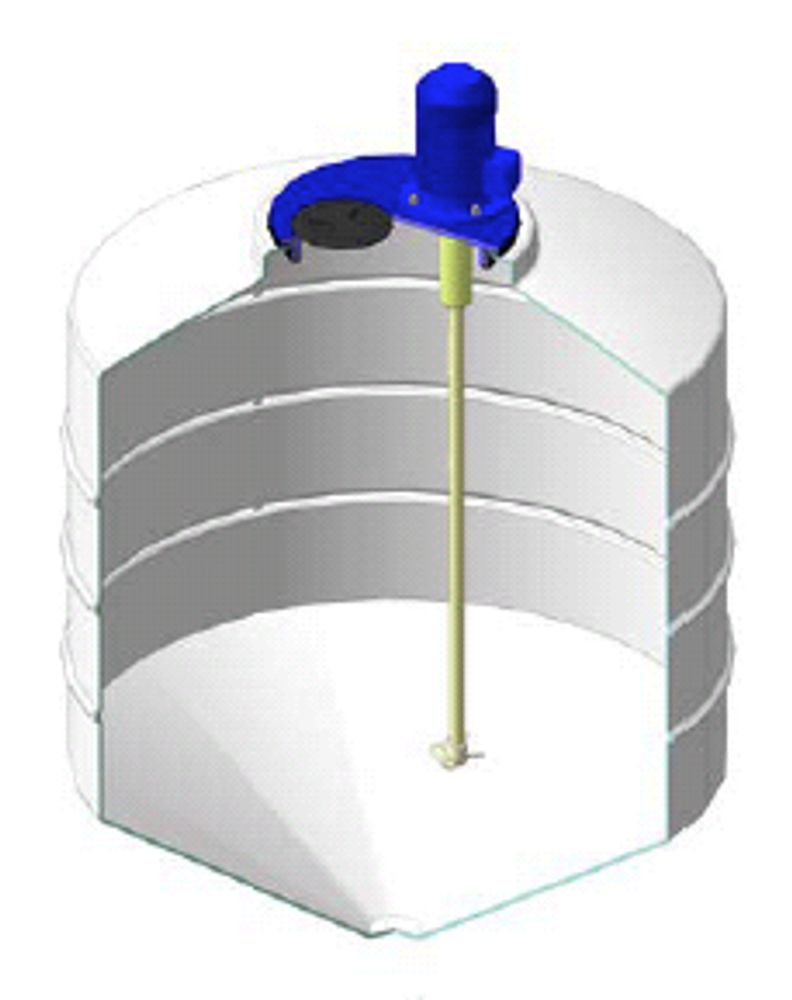 Емкость ФМ 500 белый в обрешетке с пропеллерной мешалкой ЭкоПром ФМ/ЦКТ 500 л. вертикальная конусообразная (990x990x1540см;60кг;Белый) - арт.557277