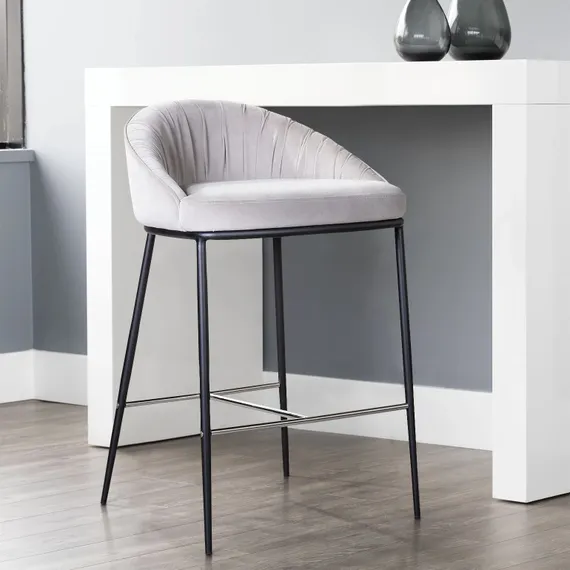 Полубарный стул Barkley серый микровелюр