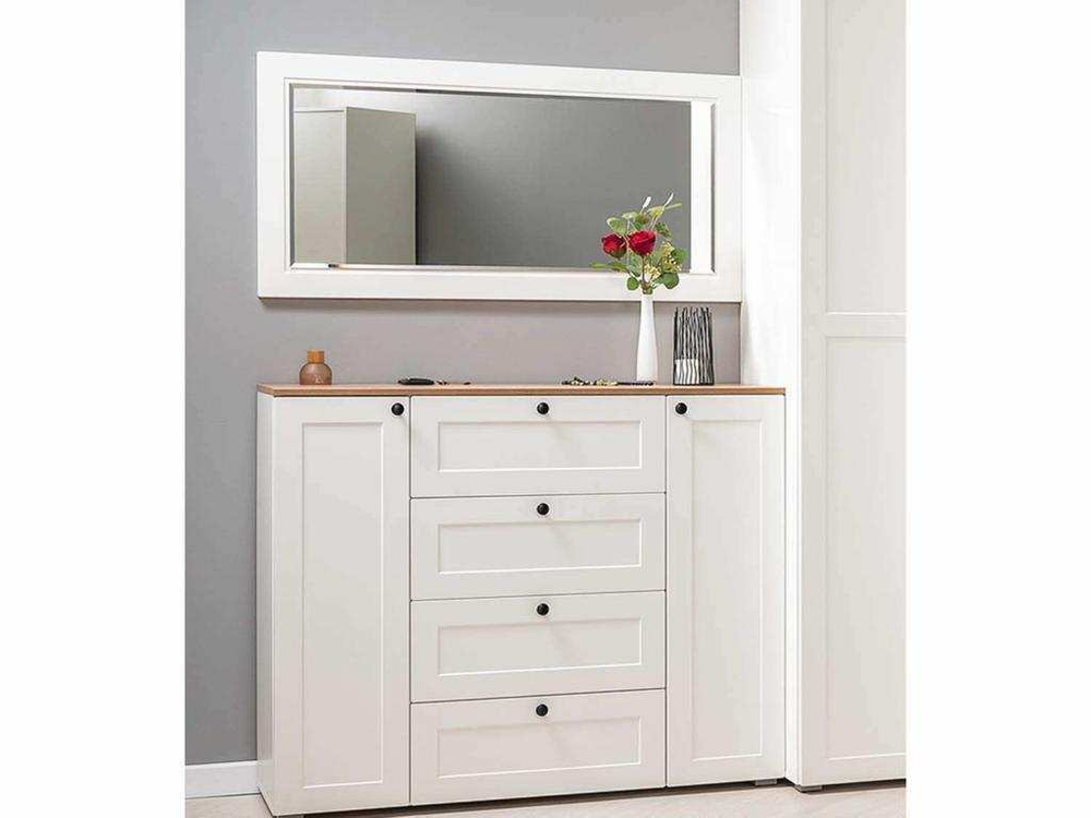 Остин Комод 16.221 Белый шагрень/Дуб Вотан