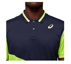 ASICS, COURT M POLO SHIRT, SAFETY YELLOW/PEACOAT, MEN, M