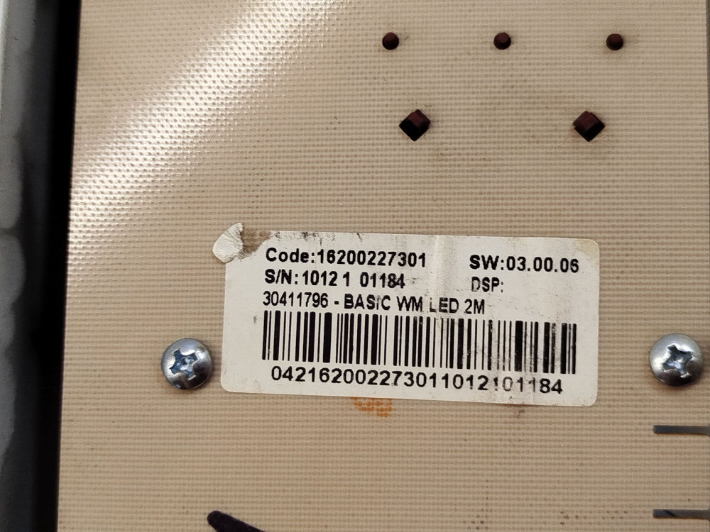 404 Панель и модуль индикации для стиральной машины Indesit IWSB5085 / 16200227301 / SW: 03.00.06 б/у