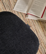 Teryl Пуф из шенилла синего цвета с серым металлом