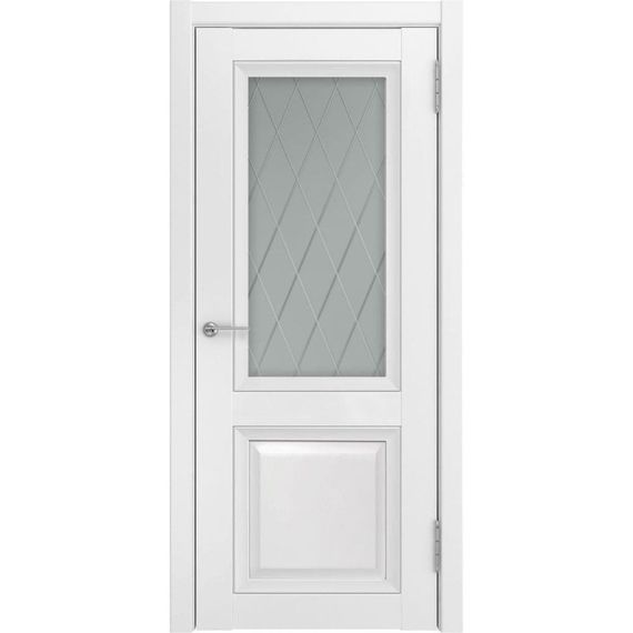 Межкомнатная дверь экошпон Luxor ЛУ-162 белая остеклённая