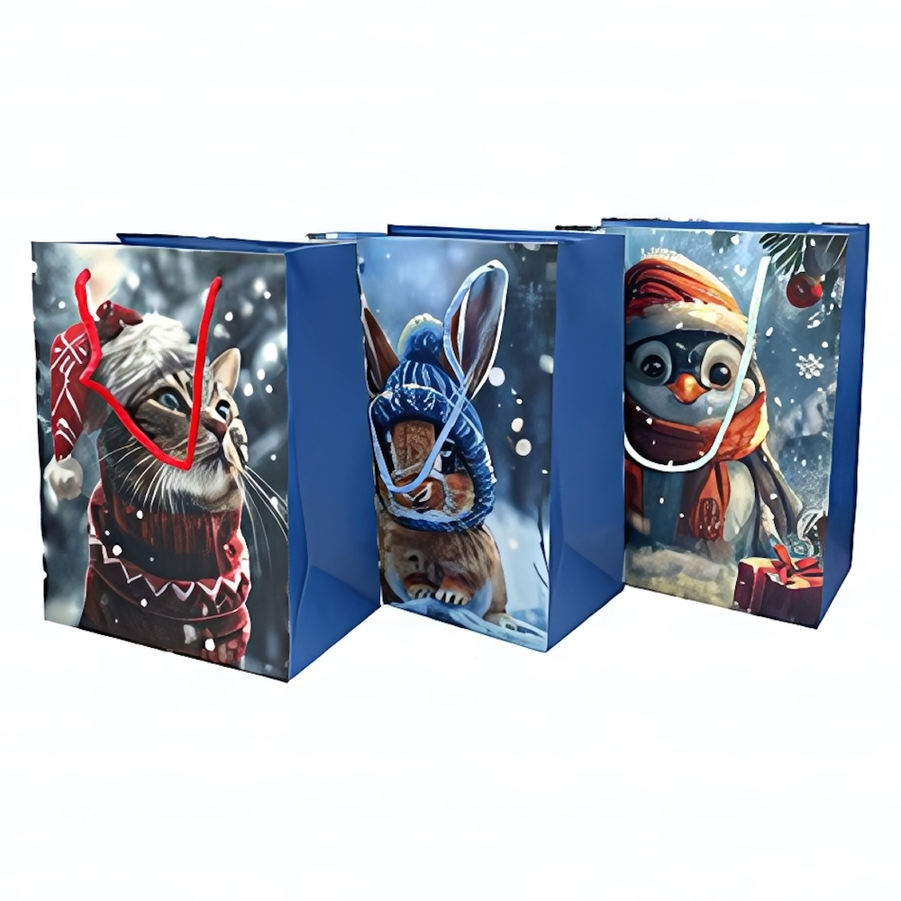 Пакет ламинированный 18*23см. "Новогодний. Милашки" 210гр/м2 (Центрум)