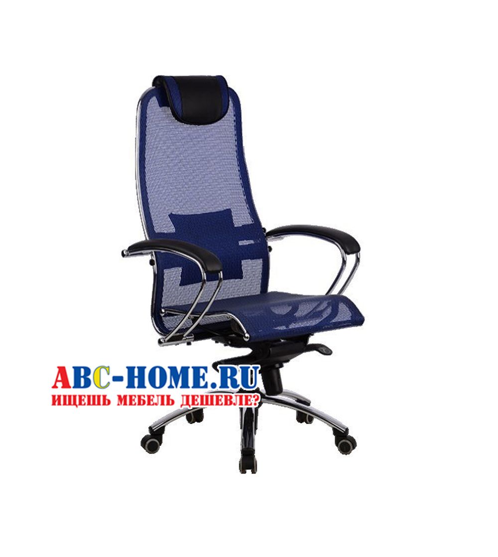 Эргономичное офисное кресло "SAMURAI S1" (синяя сетка)