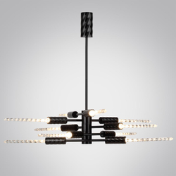 5459/28L L-VISION ODL_EX26 041 черный глянцевый/прозрачн./металл/стекло Люстра LED 28W (10*2.8W) 3000K 1260Лм KOLOS
