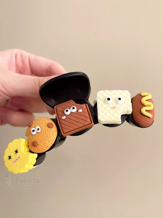 Заколка крабик краб для волос женский детский с мишками