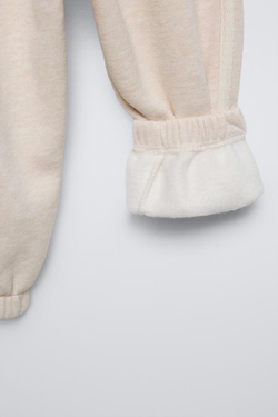 ZARA СПОРТИВНЫЕ БРЮКИ С ПОЯСОМ, ПЕСОЧНЫЙ