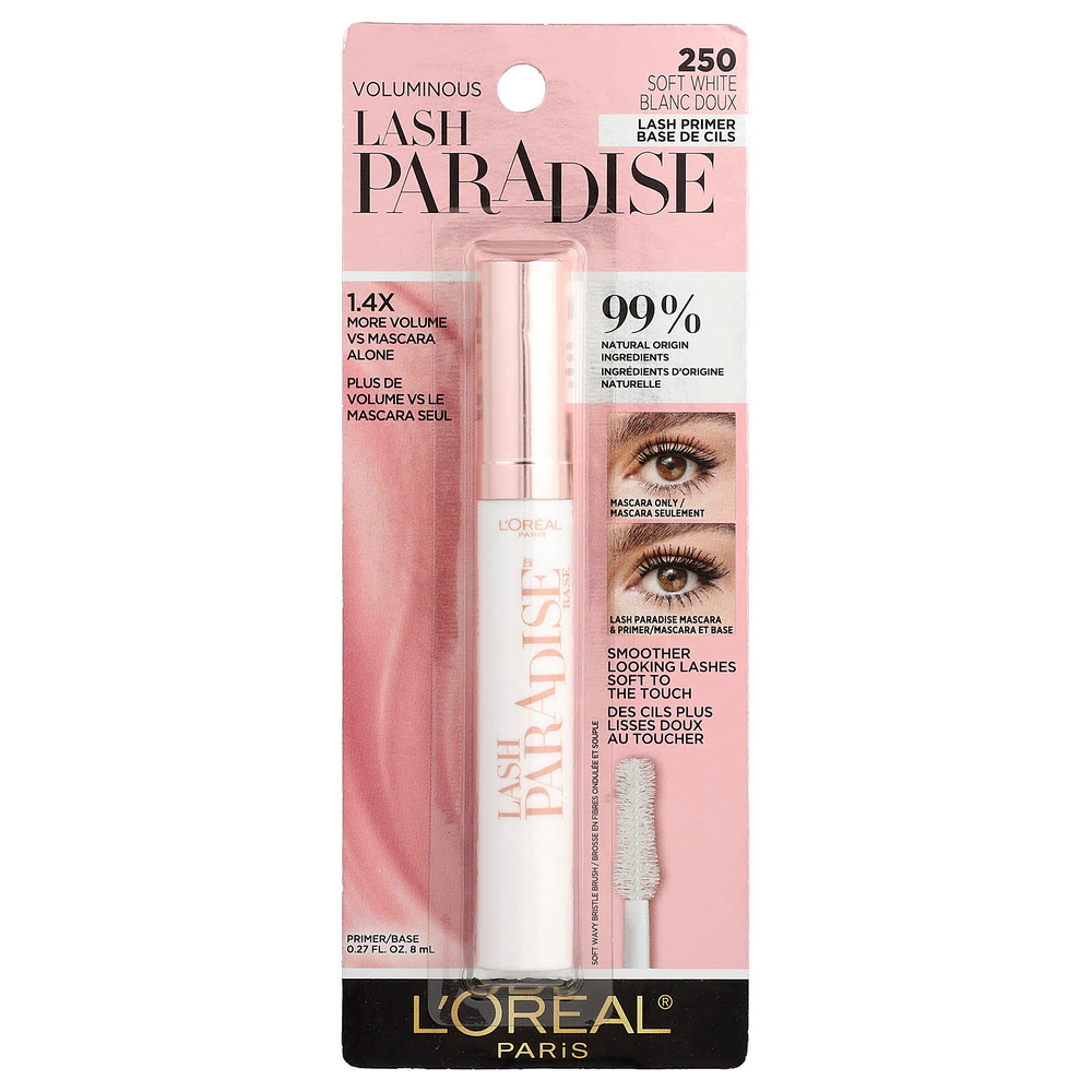 L'Oréal, Праймер / база Voluminous Lash Paradise ™, 250 Soft White, 8 мл (0,27 жидк. Унции)