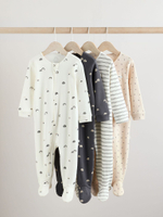 Комбинезон / Cлип для малышей Next E19-698, 3 шт., Молочный, Бежевый, Темно-серый