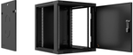 Шкаф настенный 19", 12U Cabeus SH-05F-12U60/60m-R-BK