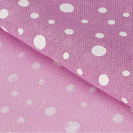 Мешковина с нанесением, цв.сиреневый в белый горох, шир.50 см, (3967270)