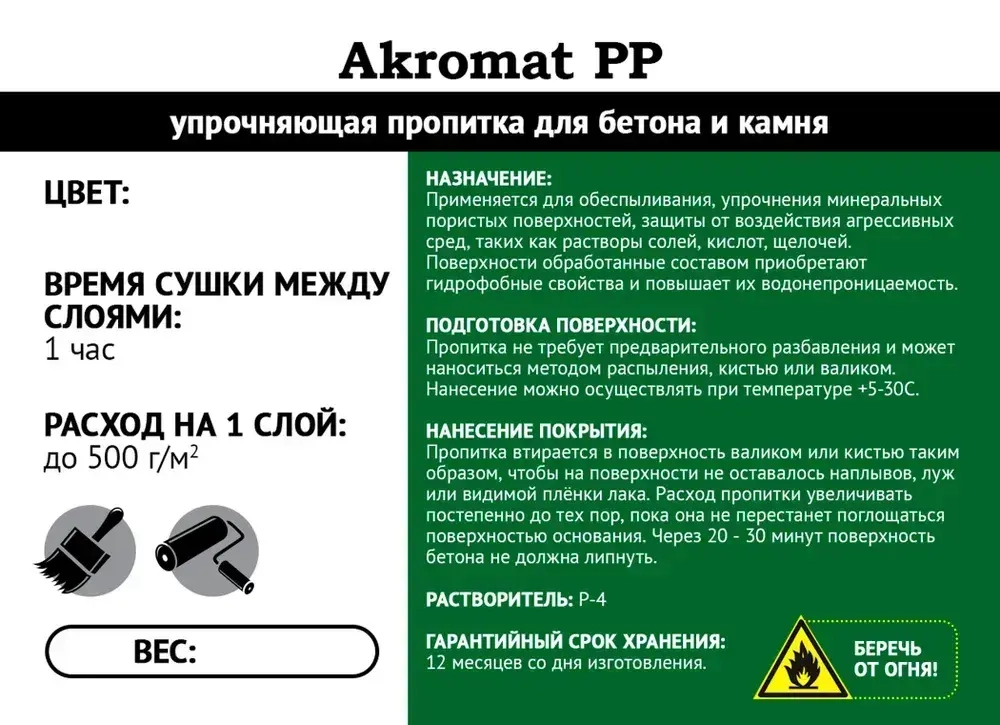 Акромат ПП упрочняющая пропитка для бетона и камня 18 кг
