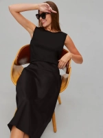 Весенняя юбка атласная плотная, черная, на резинке,