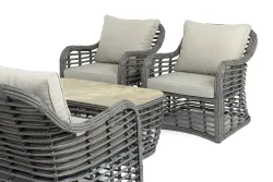 "Ницца" лаунж-зона из искусственного ротанга, цвет серый